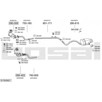 Echappement BOSAL SYS05821