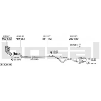 Echappement BOSAL SYS05835