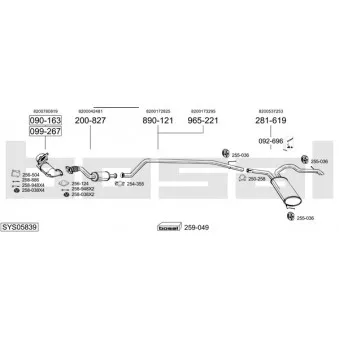 Echappement BOSAL SYS05839