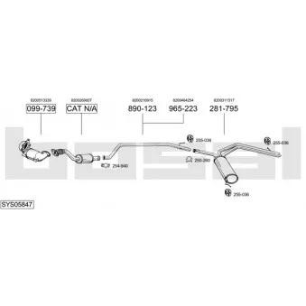 Echappement BOSAL SYS05847