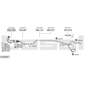 Echappement BOSAL SYS05851