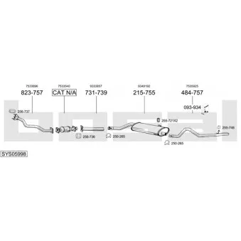 Echappement BOSAL SYS05998