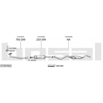 Echappement BOSAL SYS07602