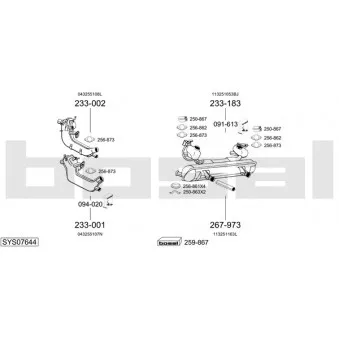 Echappement BOSAL SYS07644