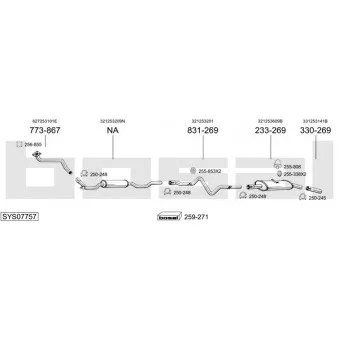 Echappement BOSAL SYS07757