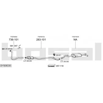 BOSAL SYS08330 - Echappement