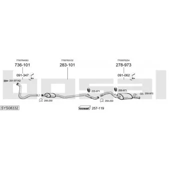 Echappement BOSAL SYS08332