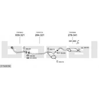 Echappement BOSAL SYS08356