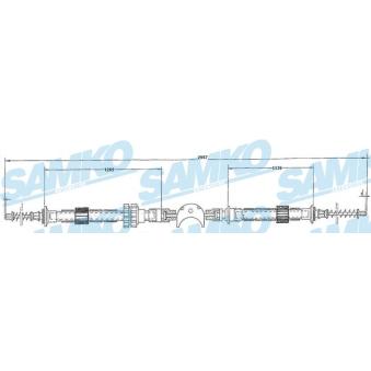 Tirette à câble, commande d'embrayage SAMKO [C0075C]