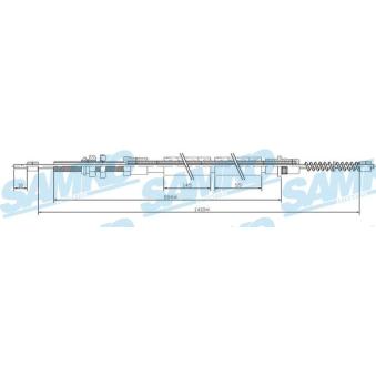 Tirette à câble, frein de stationnement SAMKO [C0109B]