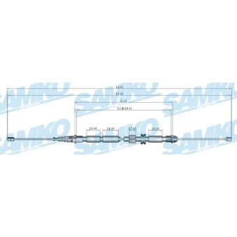 Tirette à câble, frein de stationnement SAMKO C0263B pour MAZDA RX 1.8 16V - 110cv