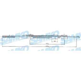 Tirette à câble, frein de stationnement SAMKO OEM 9616427180