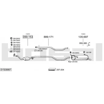 Echappement BOSAL SYS08867