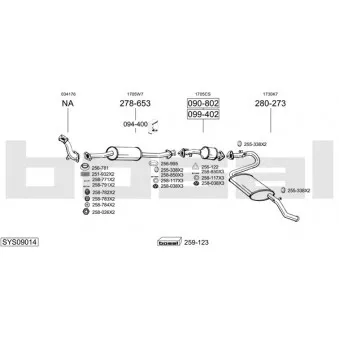 Echappement BOSAL SYS09014