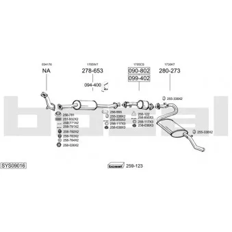 Echappement BOSAL SYS09016