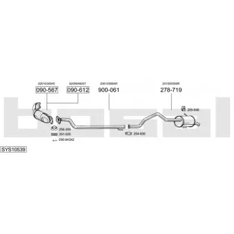 Echappement BOSAL SYS10539