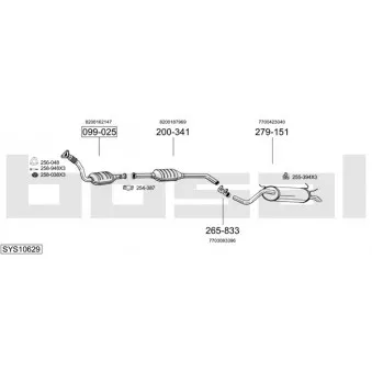 BOSAL SYS10629 - Echappement