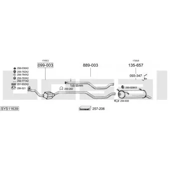 BOSAL SYS11639 - Echappement