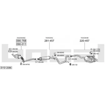 BOSAL SYS12086 - Echappement