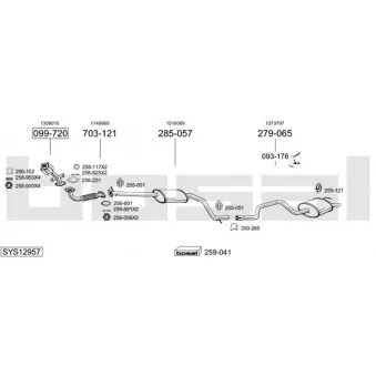 BOSAL SYS12957 - Echappement