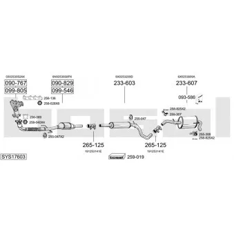 Echappement BOSAL SYS17603