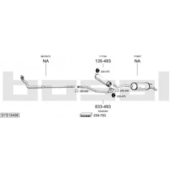 Echappement BOSAL SYS18498