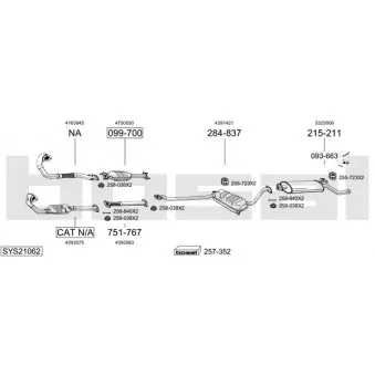 Echappement BOSAL SYS21062