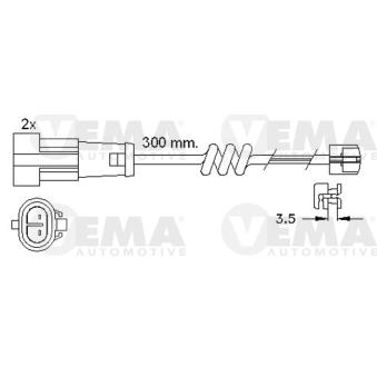 Contact d'avertissement, usure des plaquettes de frein VEMA OEM 42548209
