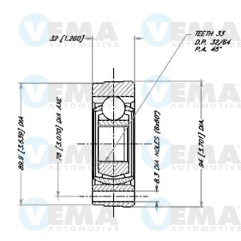 Embout de cardan avant (kit de réparation) VEMA OEM 1J0498103