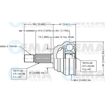 Joint, arbre longitudinal VEMA OEM 191407311C Joint, arbre longitudinal VEMA OEM 191407311C