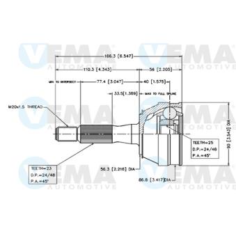 Embout de cardan avant (kit de réparation) VEMA OEM 7701351607
