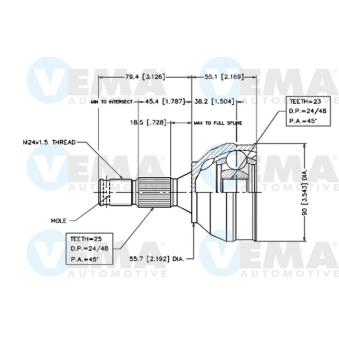 Embout de cardan avant (kit de réparation) VEMA OEM 327379