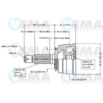 Embout de cardan avant (kit de réparation) VEMA OEM 44010SL5N01
