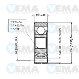 Embout de cardan avant (kit de réparation) VEMA OEM 893498103
