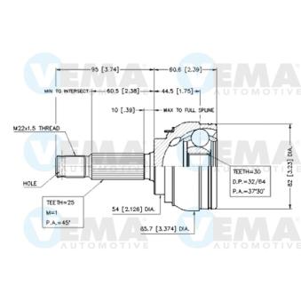 Embout de cardan avant (kit de réparation) VEMA OEM MB837642