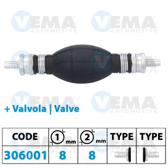 Pompe, préalimentation de carburant VEMA 306001