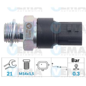 Indicateur de pression d'huile VEMA OEM 8200359633