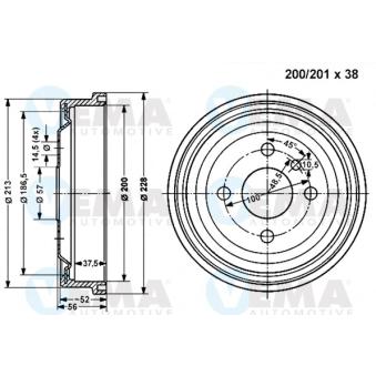 Tambour de frein VEMA OEM 90086194