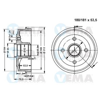 Tambour de frein VEMA [800850]