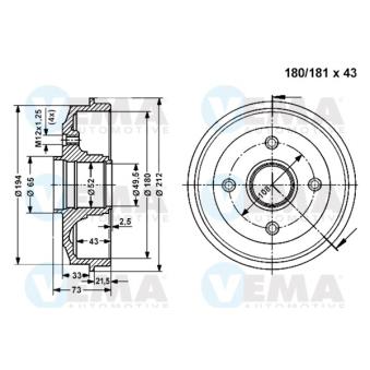 Tambour de frein VEMA OEM 424725