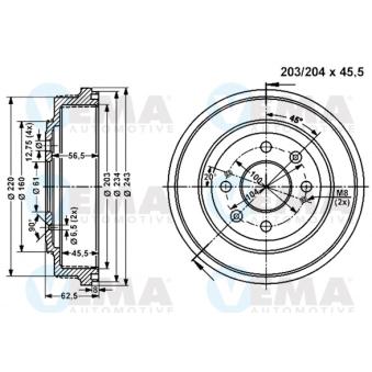 Tambour de frein VEMA [801062]