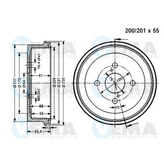 Tambour de frein VEMA 801075