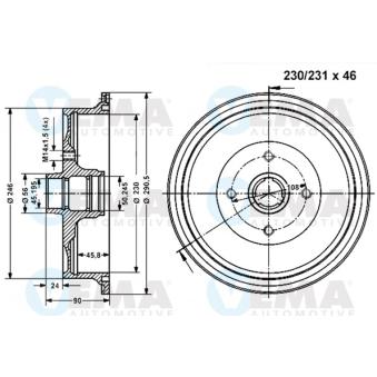 Tambour de frein VEMA OEM 443501615A