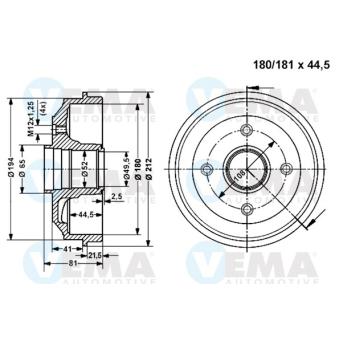 Tambour de frein VEMA OEM 424732