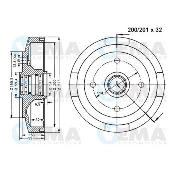 Tambour de frein VEMA 801156