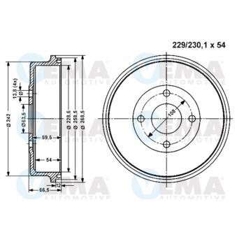 Tambour de frein VEMA OEM 6710010