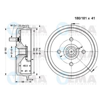 Tambour de frein VEMA 801254