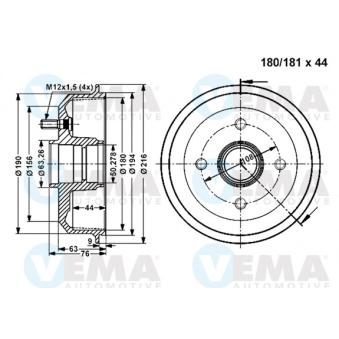 Tambour de frein VEMA OEM 7296356 Tambour de frein VEMA OEM 7296356