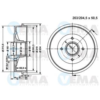 Tambour de frein VEMA OEM 7700839322