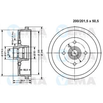 Tambour de frein VEMA OEM 6U0501615A